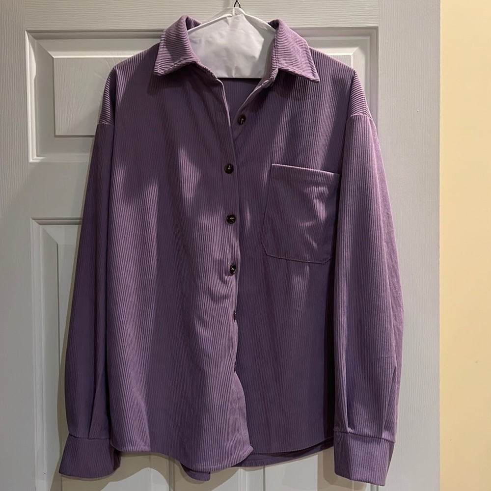Purple Corduroy Shacket- Size M